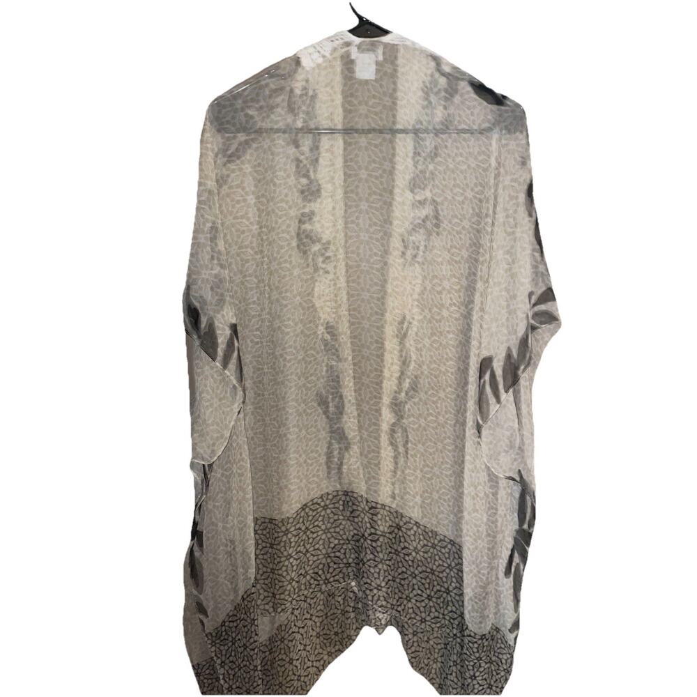 Women’s Avenue Sheer Kimono Cardigan With Soft Cotton Lace Trim Sz L - Picture 6 of 7